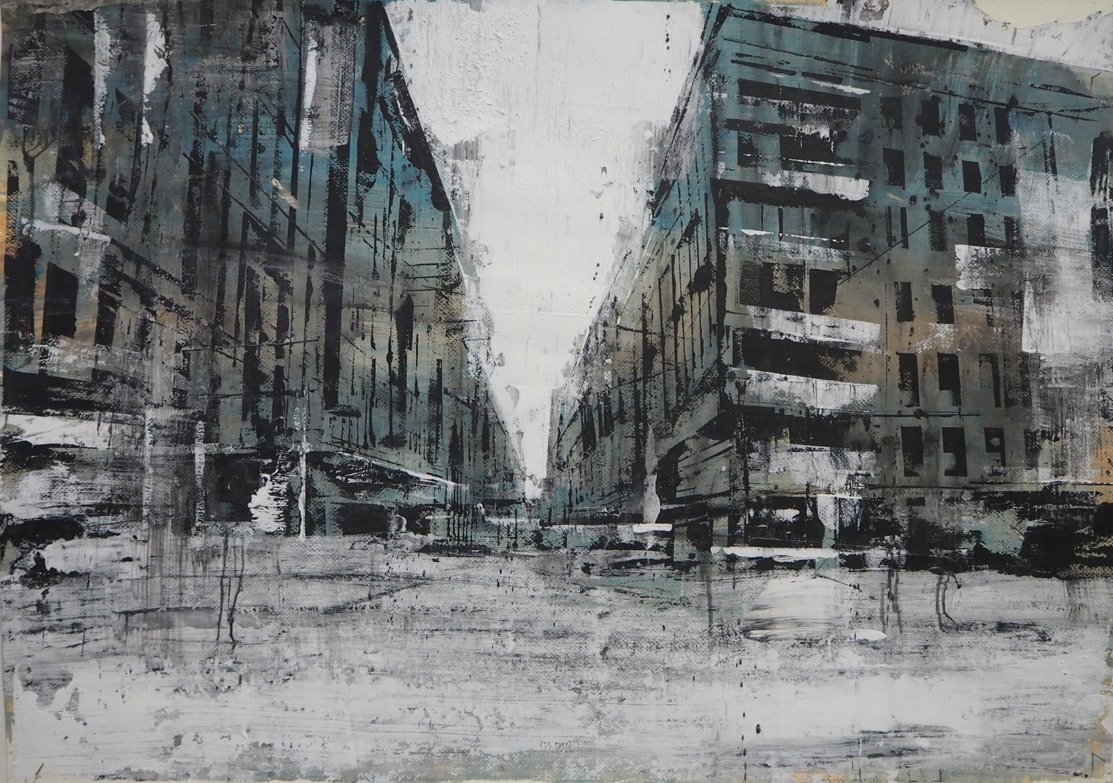 Daniele Cestari, Imbrattata di passi, 2015 acrilico su carta cm 70x100